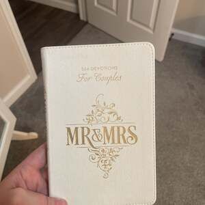 Mr. and Mrs. 366 Devotions for Couples White Faux Leather Devotional Gift Book